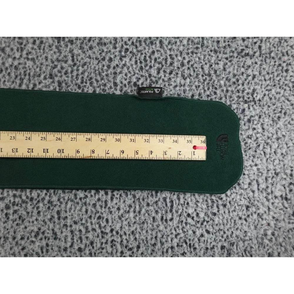 The North Face Scarf Unisex OS Forest Green Polartec Fleece A9U6 Logo - Picture 5 of 6